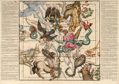 Winter Solstice, Plate 5 from Globi coelestis in tabulas planas redacti descriptio by Ignace Gaston Pardies