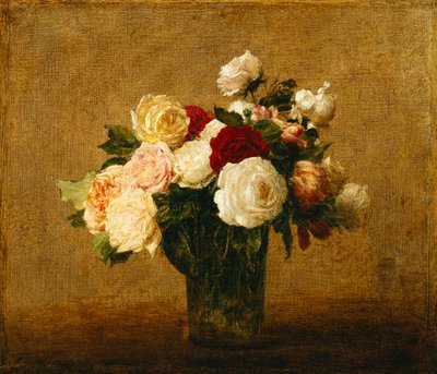 Roses in a Glass Vase by Ignace Henri Jean Fantin Latour