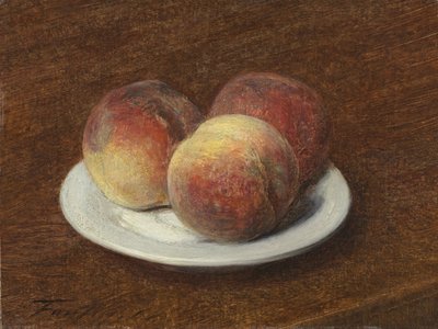 Three Peaches on a Plate by Ignace Henri Jean Fantin Latour