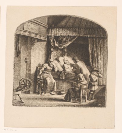 Old Man on Deathbed by Ignace Joseph de Claussin (attributed to)