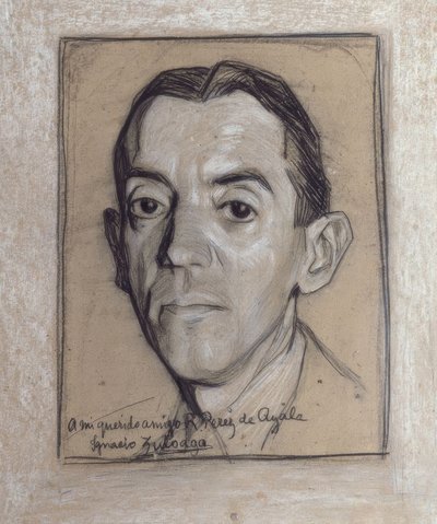 Portrait of Ramon Perez de Ayala (1888–1962) Spanish Writer and Journalist – Drawing – Generation of 1914 by Ignacio Zuloaga
