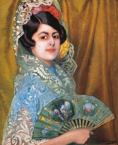 Lady with a Fan by Ignacio Zuloaga y Zabaleto