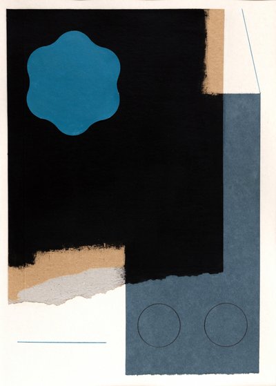 Blue Geometric Abstract by Ildefonso Martín