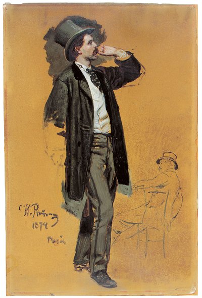 A Study for "A Parisian Cafe" by Ilya Efimovich Repin