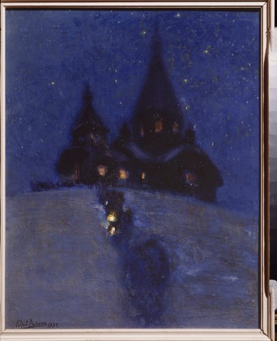 Church in Kuokkala on Christmas Night by Ilya Efimovich Repin