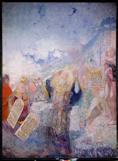 Moses and the Ten Commandments. Behind Him, the Golden Calf by Ilya Efimovich Repin