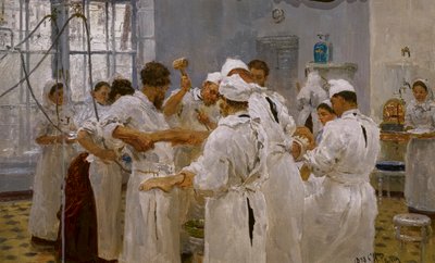 Surgeon Evguény Pavlov in the Operating Room by Ilya Efimovich Repin