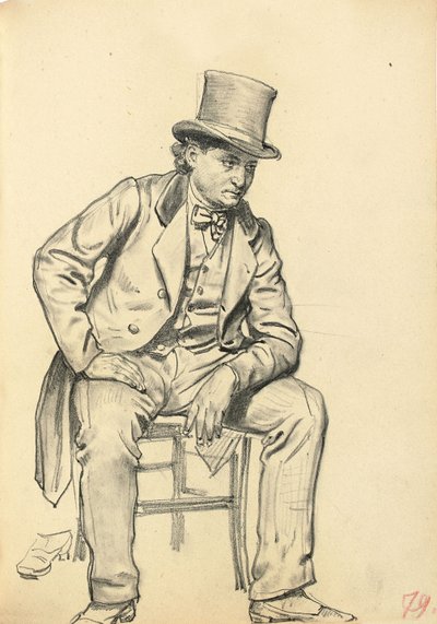 Seated Man, Arm Leaning on His Leg by Ilya Efimovich Repin