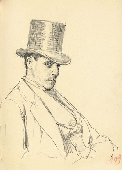 Seated Man with Top Hat by Ilya Efimovich Repin