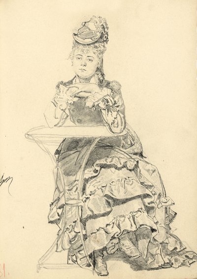 Woman Seated at a Cafe Table by Ilya Efimovich Repin