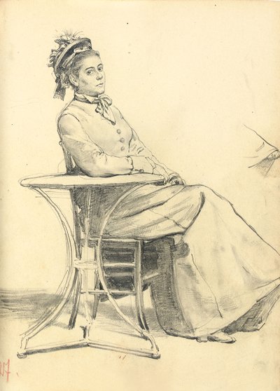 Woman Seated at a Cafe Table by Ilya Efimovich Repin