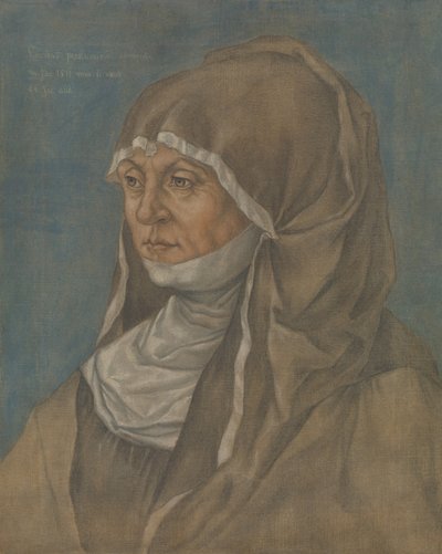Portrait of a Woman, Said to Be Caritas Pirckheimer 1467-1532 by Imitator of Albrecht Dürer