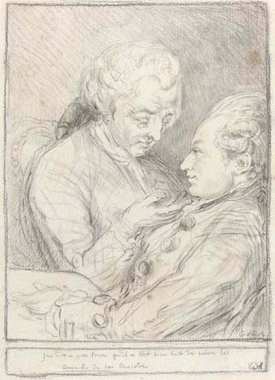 Portrait of the Artist with His Younger Brother, Augustin Saint-Aubin by Imitator of Gabriel Jacques de Saint Aubin