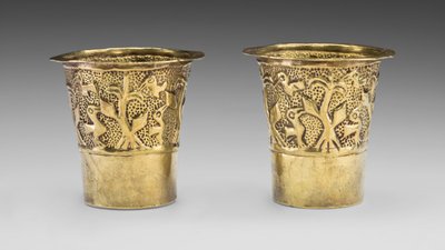Pair of Beakers Depicting Birds in a Cornfield, A.D. 1100-1438 by Incan