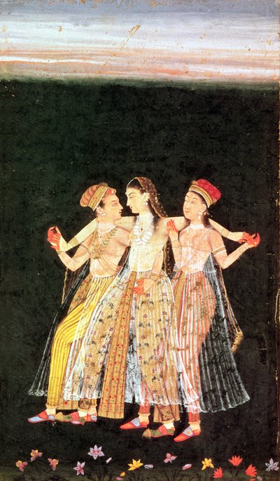 A Prince with Two Concubines by Indian School