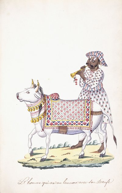 A man with his ox, c. 1825 by Indian School