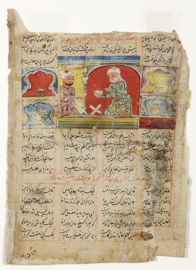 A sage reads to a king under the royal lamp by Indian School