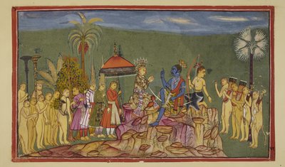 Rama asks Sugriva, who had previously described the four quarters of the world, how he came to know them so well by Indian School