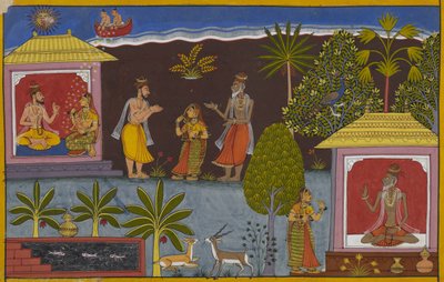 Bharadvaja gives his daughter to Vishravas, who fathers Vaisravana by Indian School