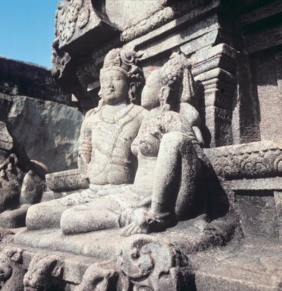 Carved figures of Shiva and Parvati, c.800 AD by Indian School