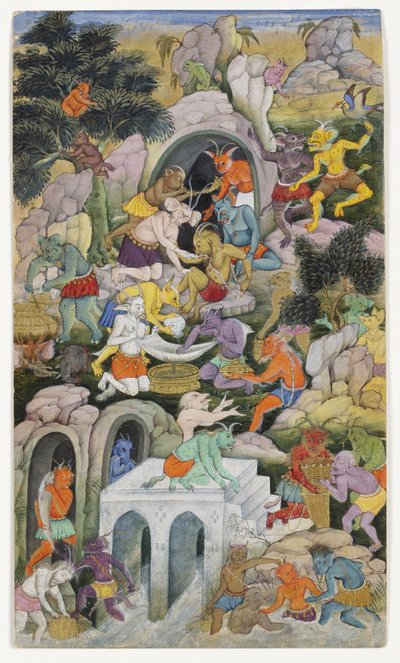 Demons in a Wild Landscape by Indian School