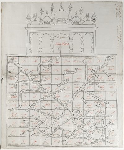 Design for the game of Snakes and Ladders by Indian School