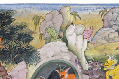 Demons in a Wild Landscape (detail) by Indian School