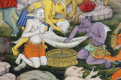 Demons in a Wild Landscape (detail) by Indian School