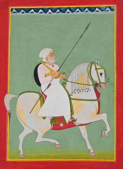 Equestrian Portrait of Durgadas Rathore by Indian School