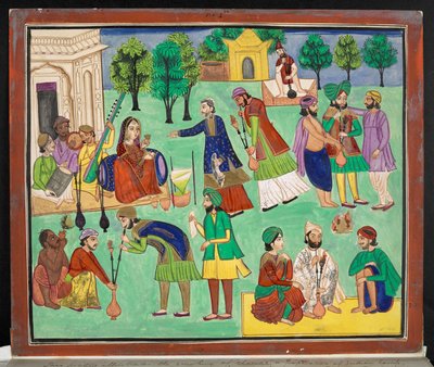Depiction of the smoking of Charras, a type of Indian hemp imported into northern India from Eastern Turkestan, c.1870 by Indian School