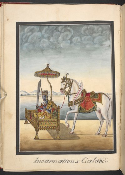 Kalki, tenth incarnation of Vishnu by Indian School