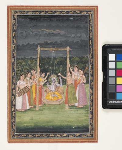 Krishna Rendezvous With Gopis by Indian School