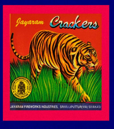 Label from a firework box by Indian School