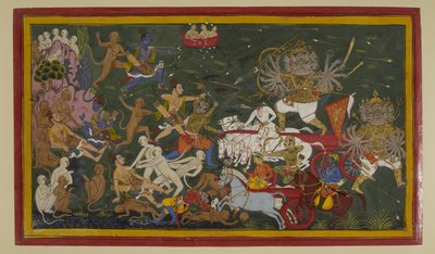 Lakshmana and Vibhishana wound Ravana; Lakshmana is injured and Hanuman is sent to the Himalayas by Indian School