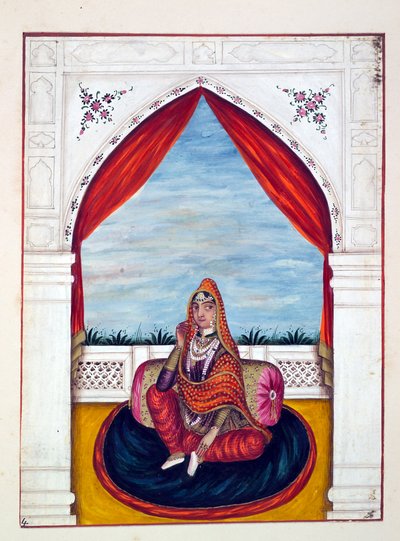 Maharani Chand Kaur, from The Kingdom of the Punjab, Its Rulers and Chiefs, Volume I, a Volume of 27 Watercolour Studies by an Unidentified Indian Artist (c.1840) by Indian School