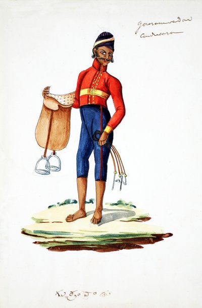 Man with Saddle by Indian School