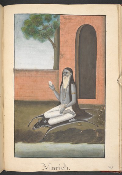 Maricha, a demon who assumed the form of a golden deer by Indian School