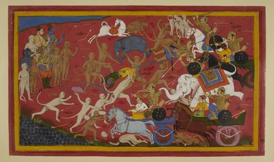 Monkeys Battle Ravana’s Kin; Angada Kills Narantaka by Indian School