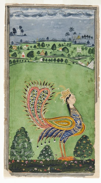 Mythical Peacock with a Woman