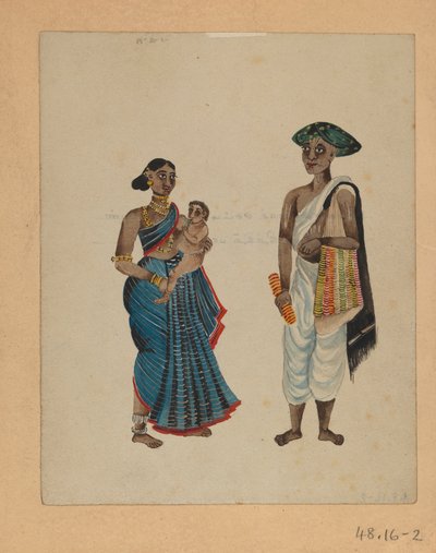 One of a set of nine images showing Indians in different professions by Indian School