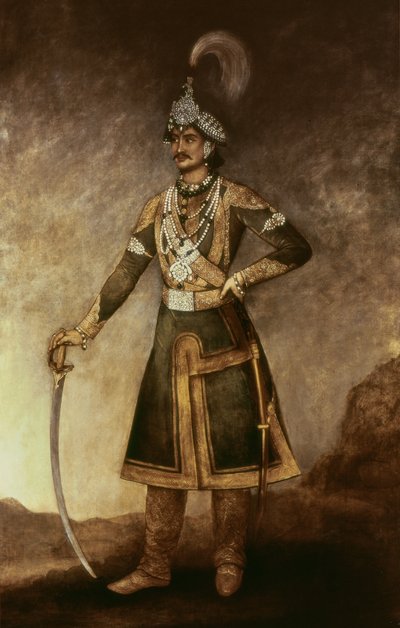 Portrait of Jung Bahadur Koowar Ranajee (1816-77) by Indian School