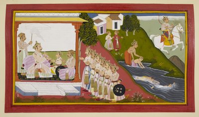 Prince Asamanjasa became evil, drowning children in the Saraya river for pleasure by Indian School