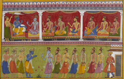 Rama greets seven sages who praise his victory and recount Ravana