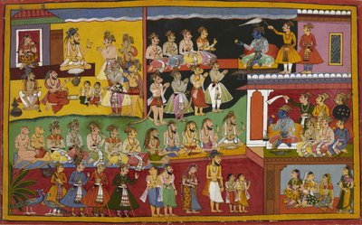 Rama Recognizes Lava and Kusha, and Sita Swears Her Innocence Before Him by Indian School
