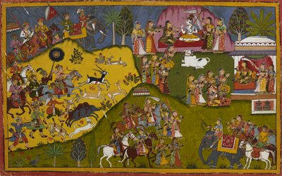 Rama Tells of Kardama, Transformed into Ila, Alternating Between Male and Female Forms Monthly by Indian School