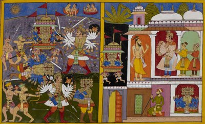 Ravana is Defeated and Captured by Arjuna, Then Released at Poulastya