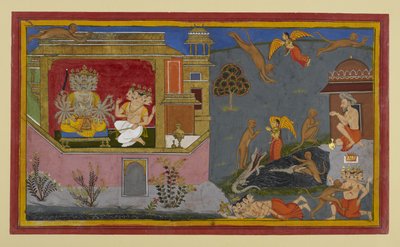 Ravana Sees Hanuman’s Journey; Brahma’s Obstacles Fail to Stop Him by Indian School