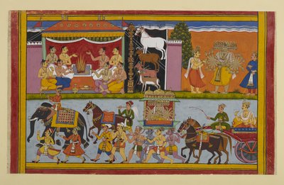 Ravana visits Nikumbhila where Meghanada performs sacrifices for the power of illusion by Indian School