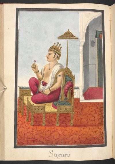 Sagara, a king of Ayodhya and ancestor of Rama by Indian School