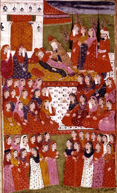 The Death of Abu Bakr (Illustration from Hamla-i-Haydari) by Indian School